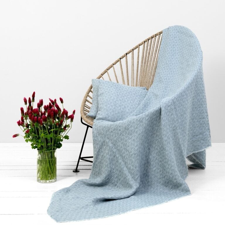 Blue-grey linen blanket