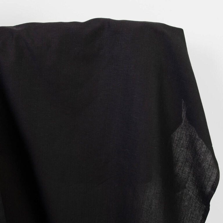 Linen cotton fabric in black